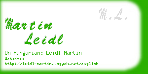 martin leidl business card